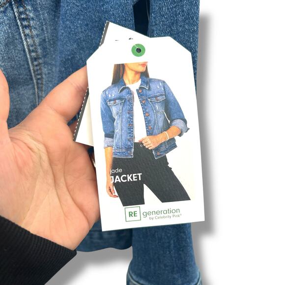 NEW Regeneration Jean Jacket Medium Oversized Boxy Fit Distressed Denim Coat - Picture 6 of 7